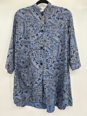 Tommies By Harry Berger Vintage 1960s Pajama Top Bed Jacket Abstract Size 36